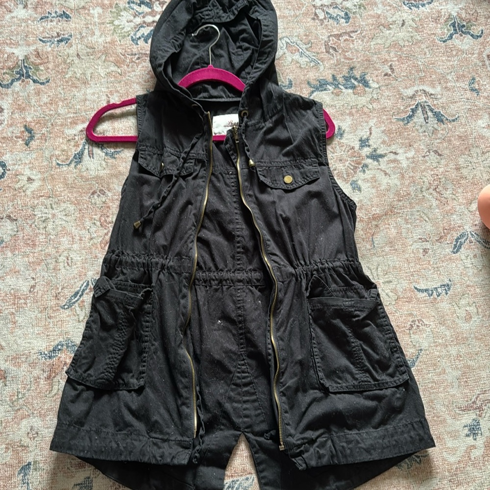 Women’s long black vest